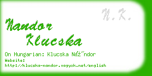 nandor klucska business card